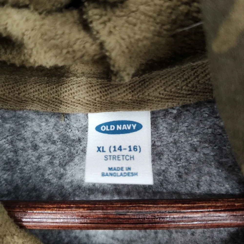 Old Navy Gray And Camo Zippered Hoodie Size X Large, 14-16